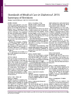 Standards of Medical Care in Diabetes 2015-Revisions